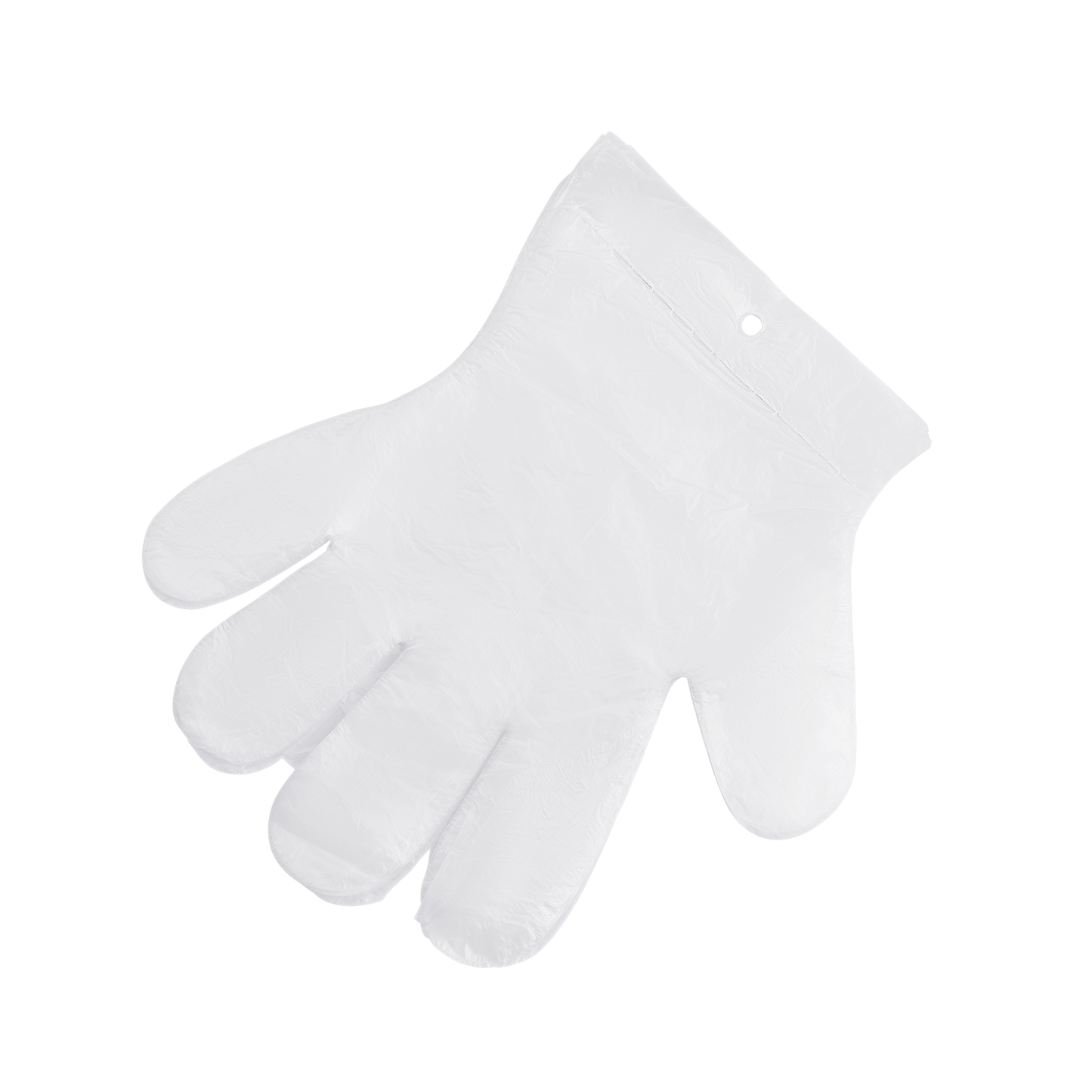 ცელოფნის ერთჯერადი ხელთათმანი 100 ცალი შეკვრაში